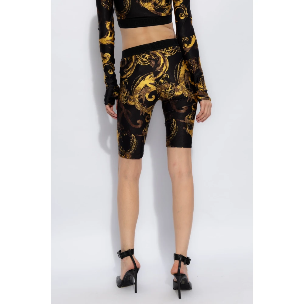 Versace Jeans Couture Shorts met logo Black Dames