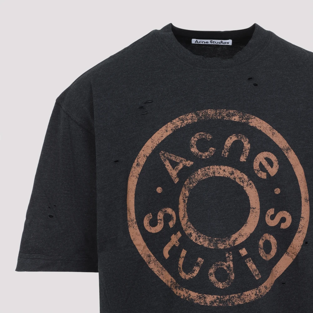 Acne Studios Zwart Melange Tshirt Black Heren