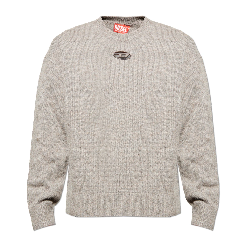 Diesel Herr Beige Stickade Tröjor Xs, K-Areeso Sweater