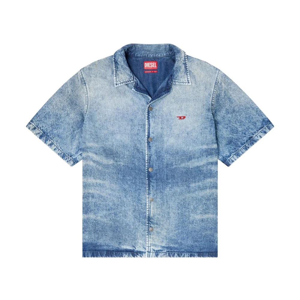 Diesel Indigo Snap Button Shirt Stijlvol Eco-Vriendelijk Blue Heren