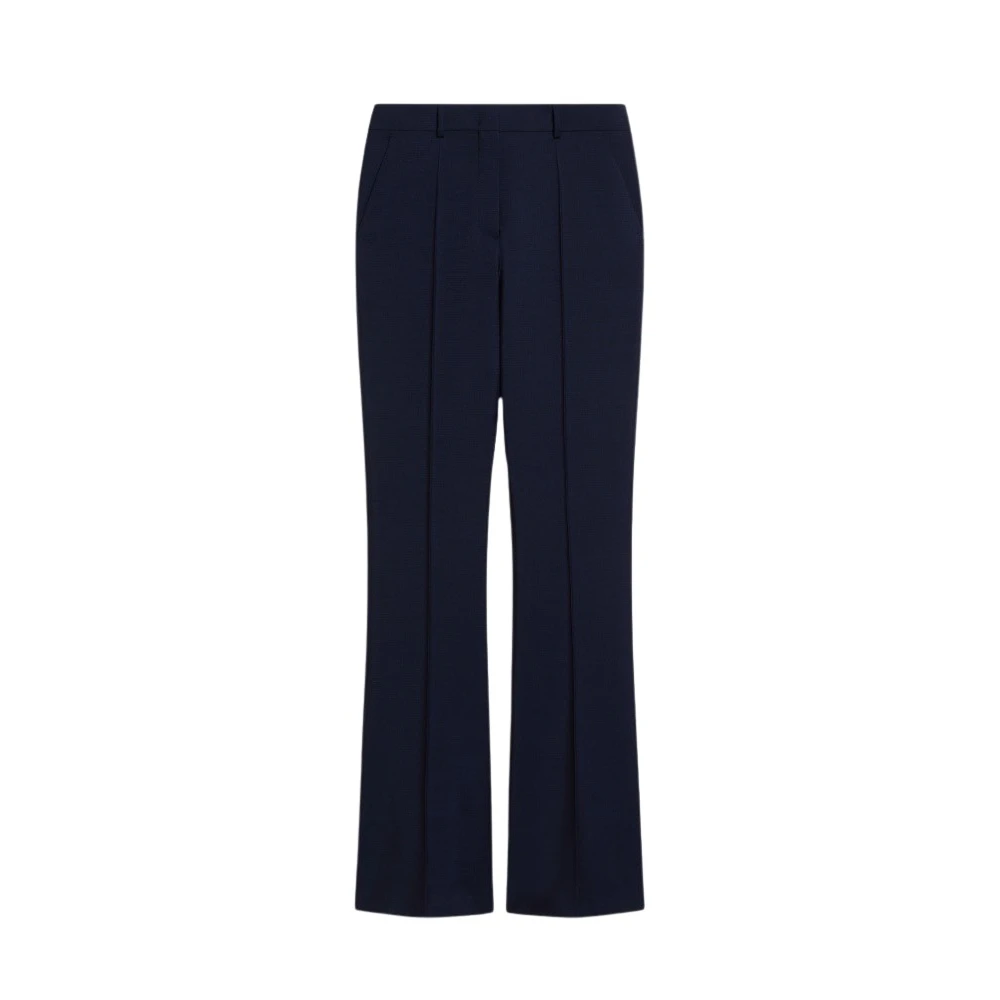 SPORTMAX Blauwe Wolmix Slim Fit Broek Blue Dames