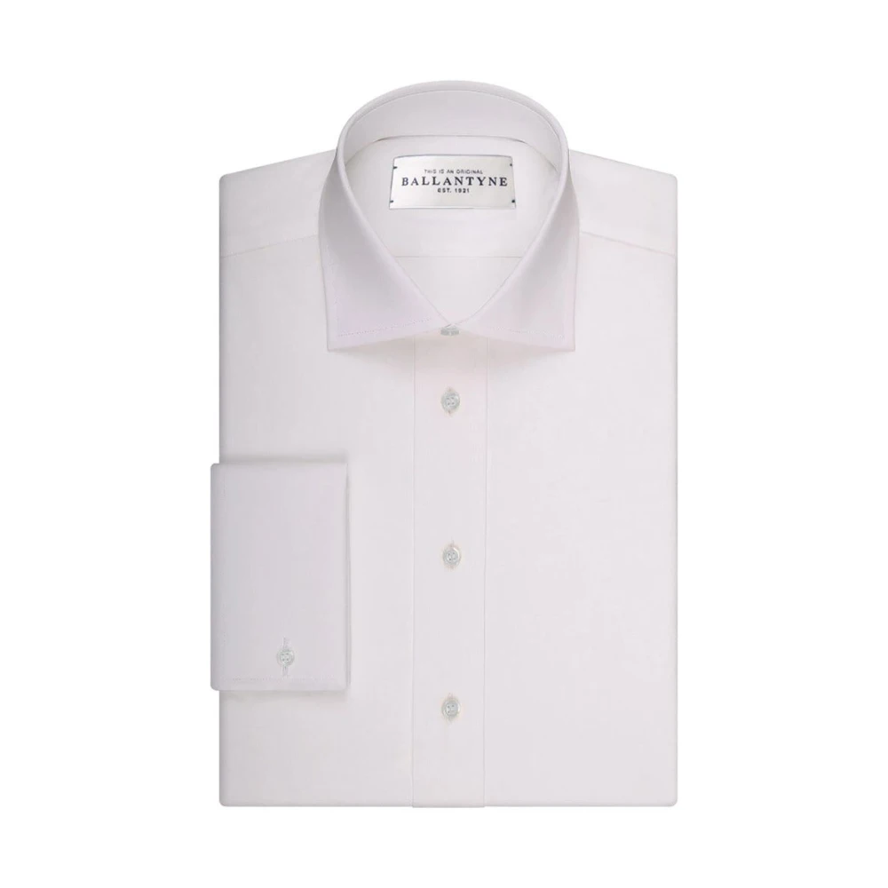 Ballantyne Witte Katoenen Franse Kraag Overhemd White Heren