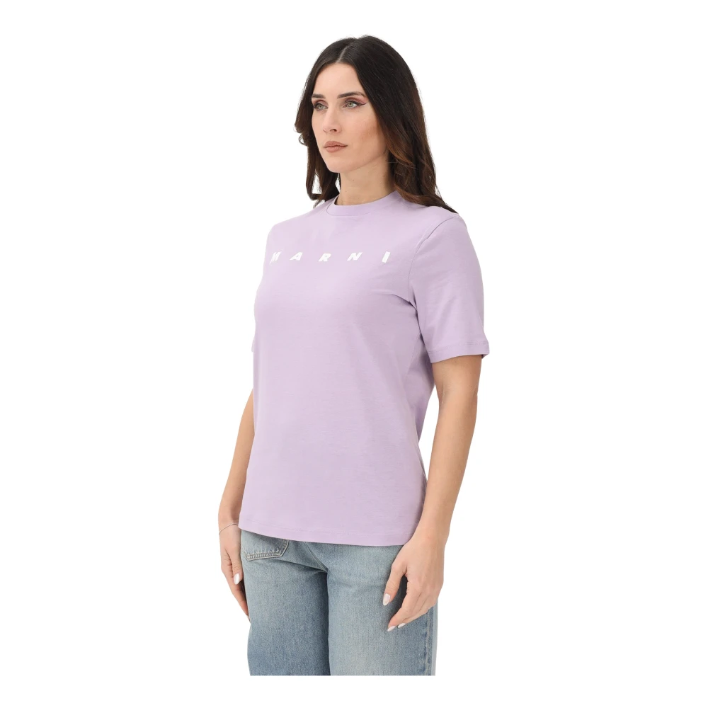 Marni Donna Viola T-Shirt A Maniche Corte