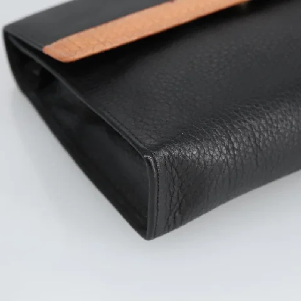 Dior Vintage Pre-owned Leather clutches Black Dames