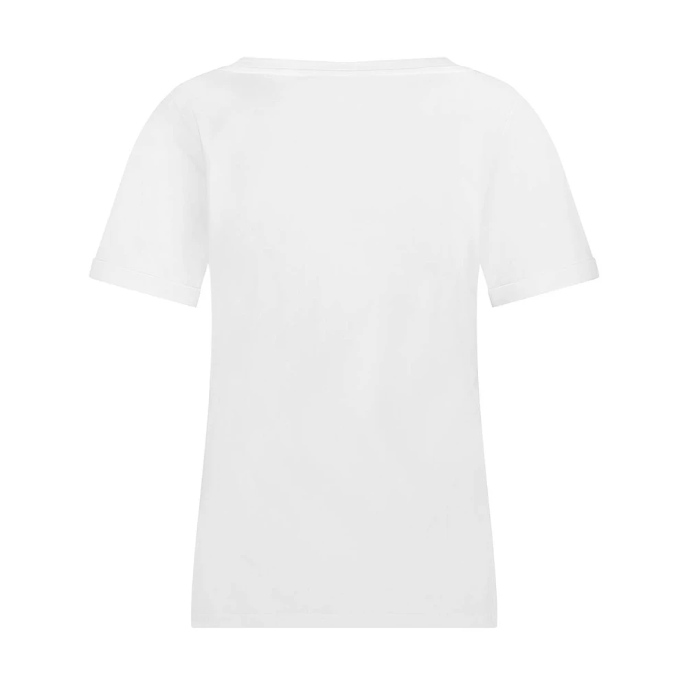 Red Button Logo T-shirt in rood White Dames