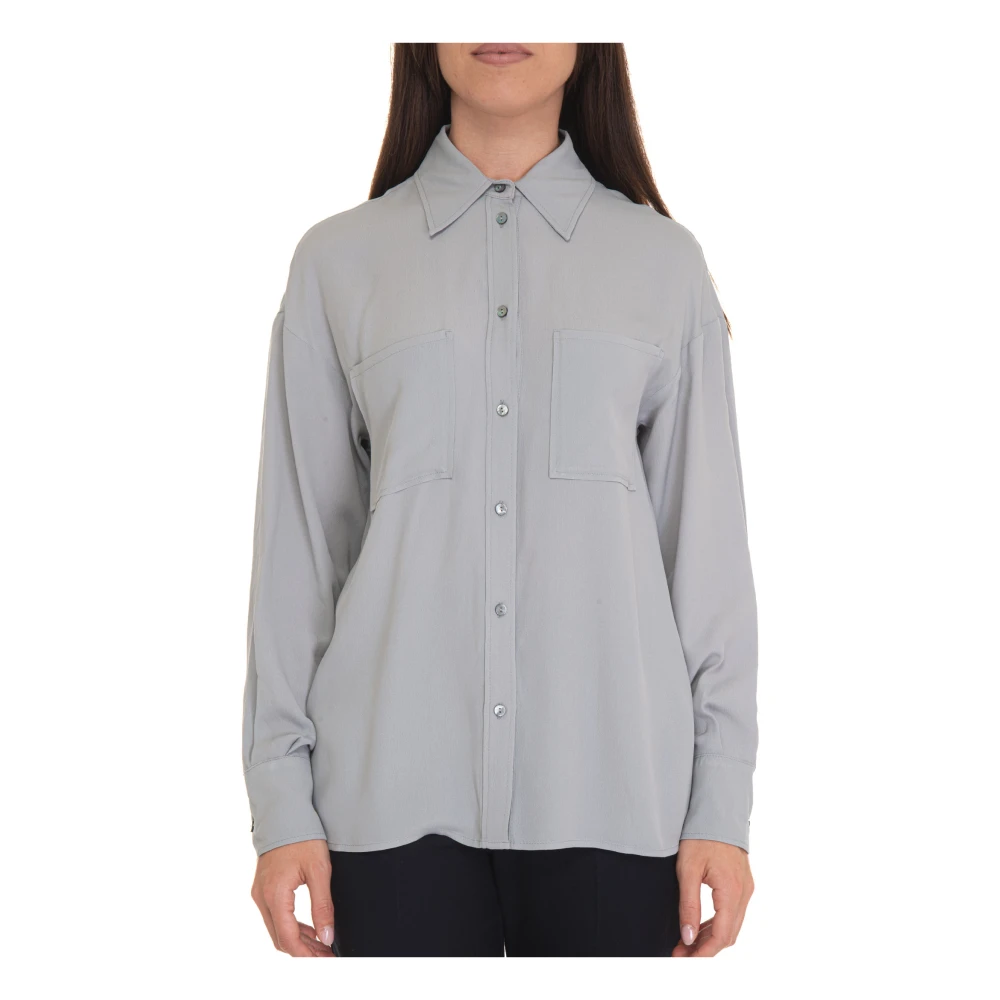 Pennyblack Zijde Blend Rapid Blouse Gray Dames