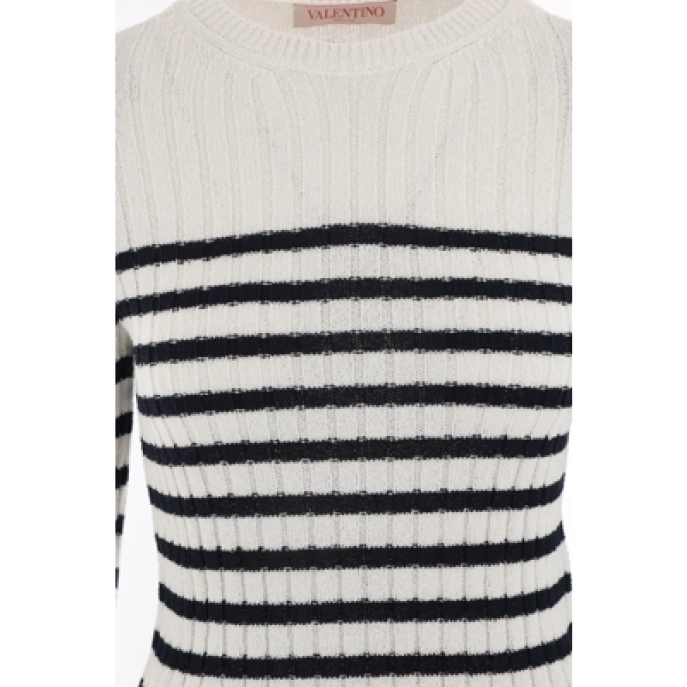 Valentino Garavani Gestreepte V-Logo Trui Multicolor Dames