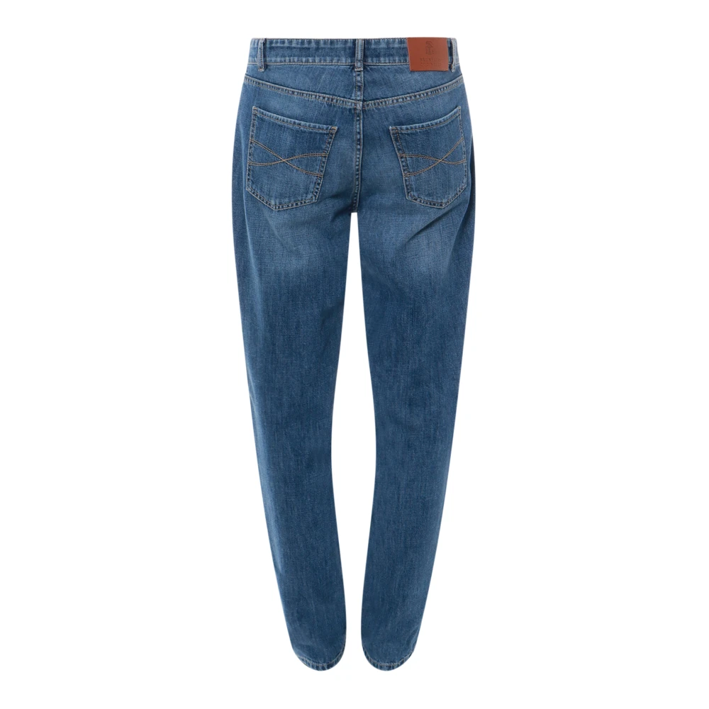 BRUNELLO CUCINELLI Traditionele Fit Katoenen Jeans Blue Heren