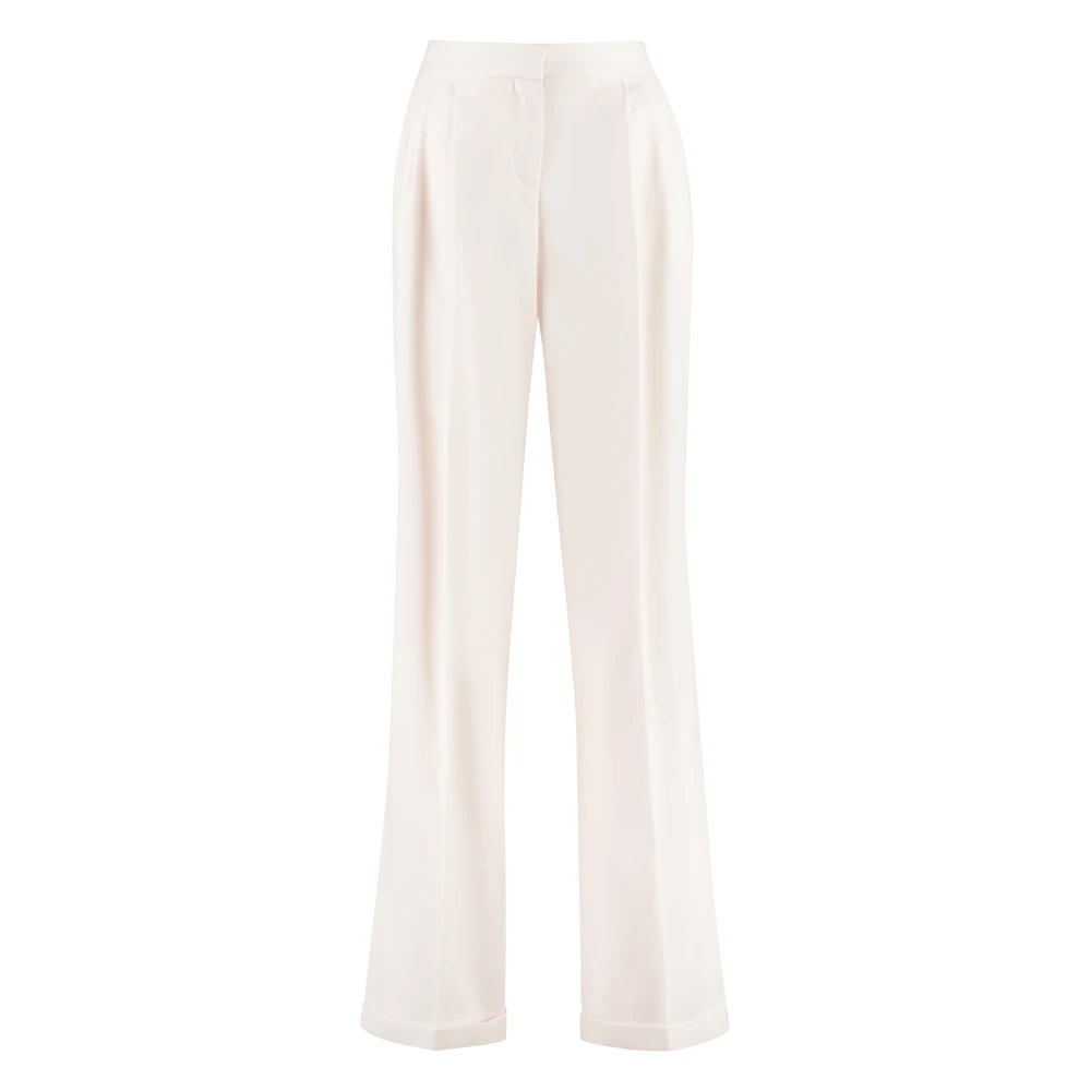 Alexander mcqueen Wijde wollen broek Beige Dames