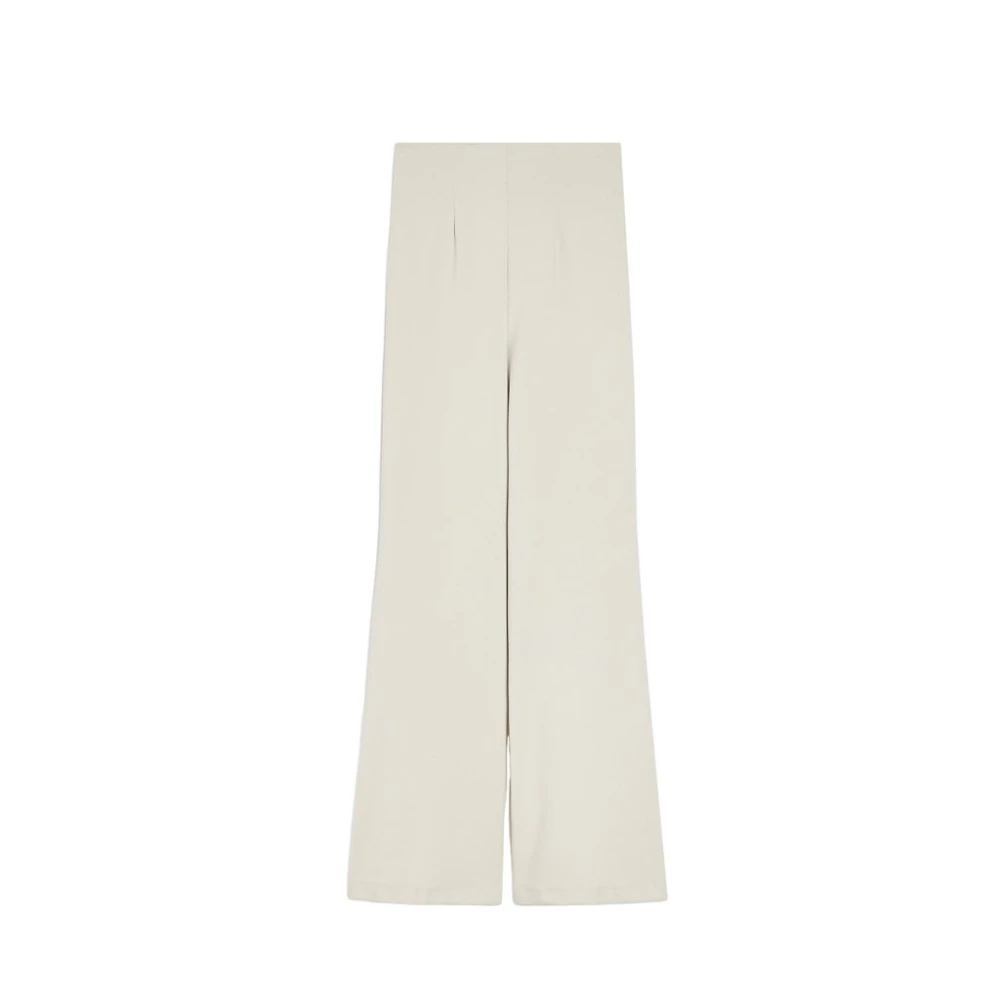 SPORTMAX Flare Bottom Technische Stof Broek Beige Dames