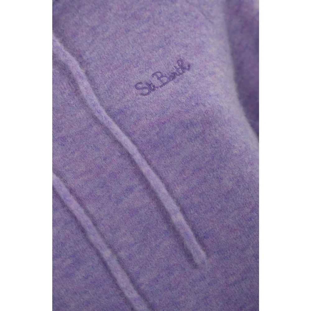 MC2 Saint Barth Paarse wollen blend hoodie trui Purple Dames