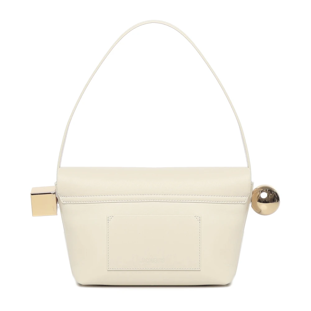 Jacquemus Cirkelvormige Metalen Sluiting Clutch Room Beige Dames