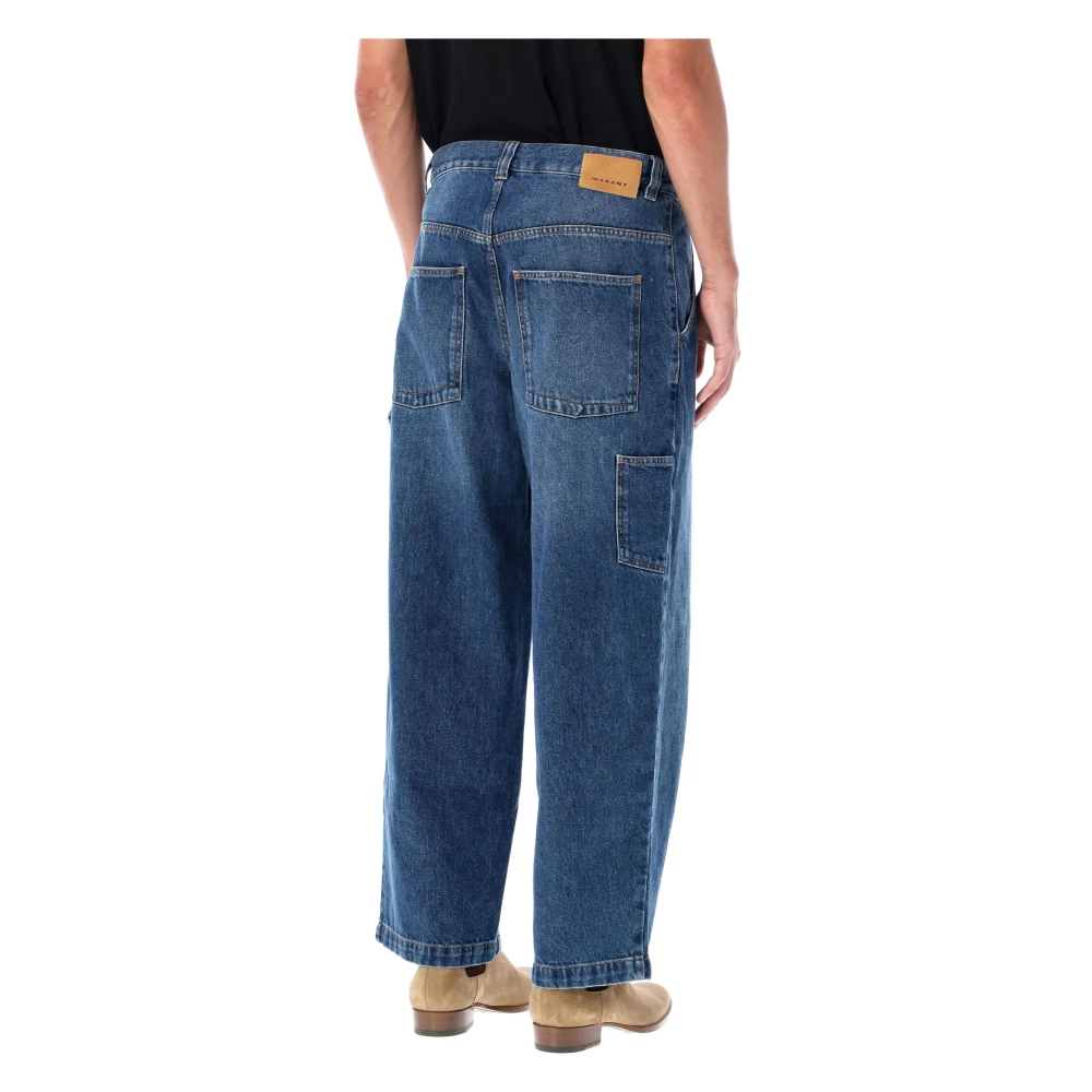 Isabel marant Blauwe Denim Wide-Leg Jeans Blue Heren