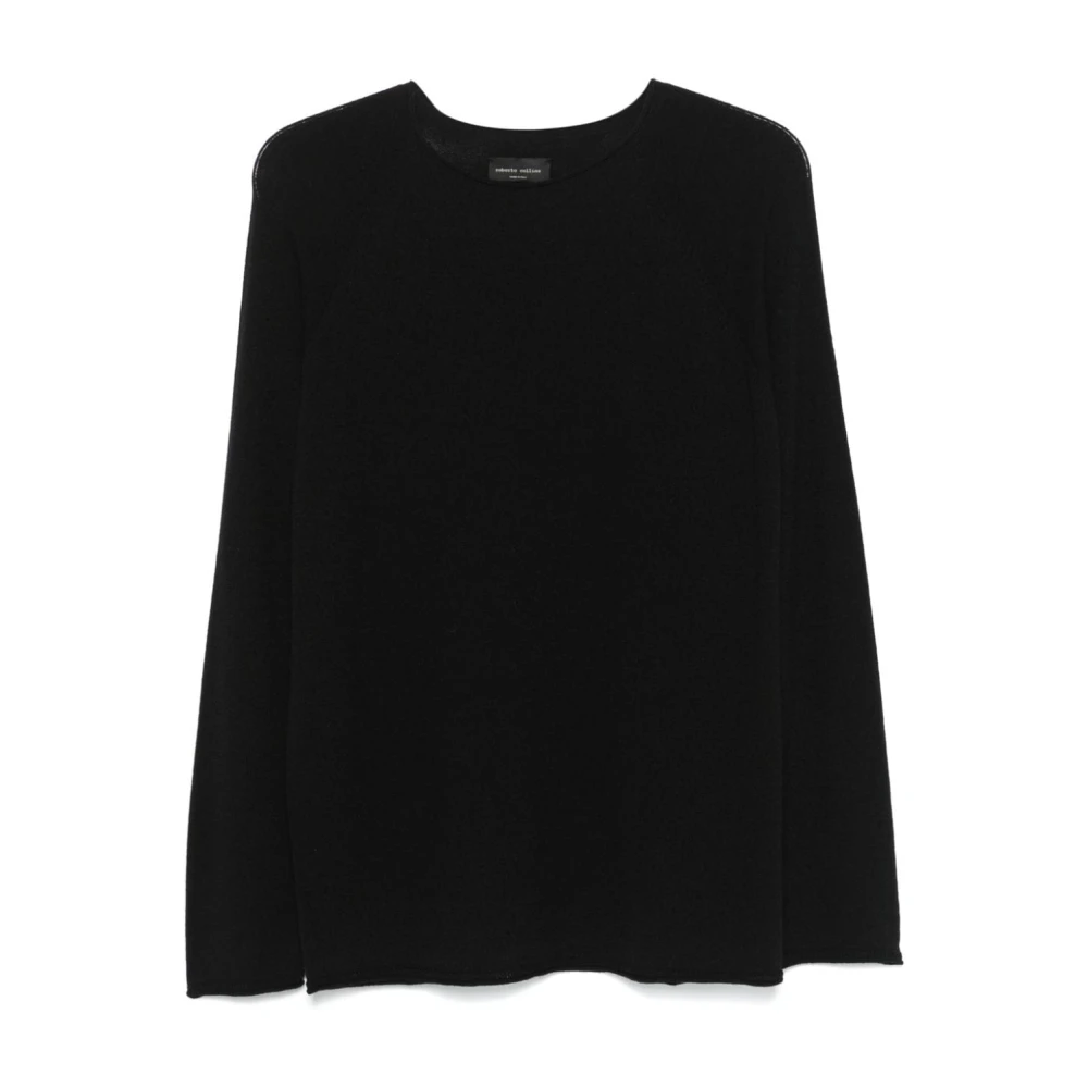 Roberto Collina Zwarte Sweaters voor Mannen Black Heren