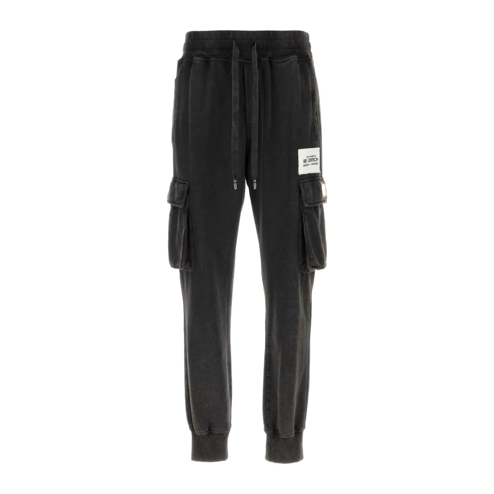 Dolce & Gabbana Uomo Grigio - Joggers In Cotone Carbone- Stile E Comfort Per Uomini - Trousers - L
