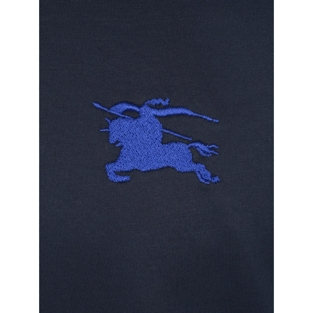 Burberry Blauw Equestrian Knight Design T-shirt Blue Heren