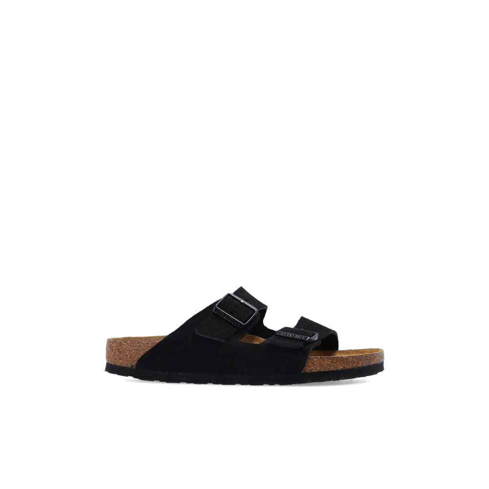 Birkenstock Men's Black Sliders, 4 Uk, Arizona Soft Footbed Sandals Narrow
