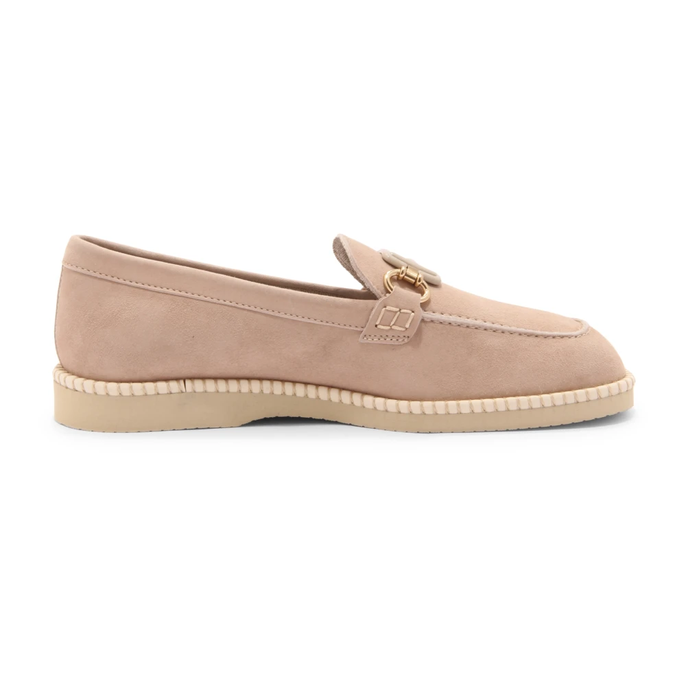 Hogan Women's Beige Italian Loafers With Memory Foam Technology