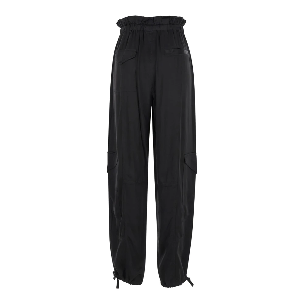 Ganni Zwarte Satijnen Zakbroek Black Dames