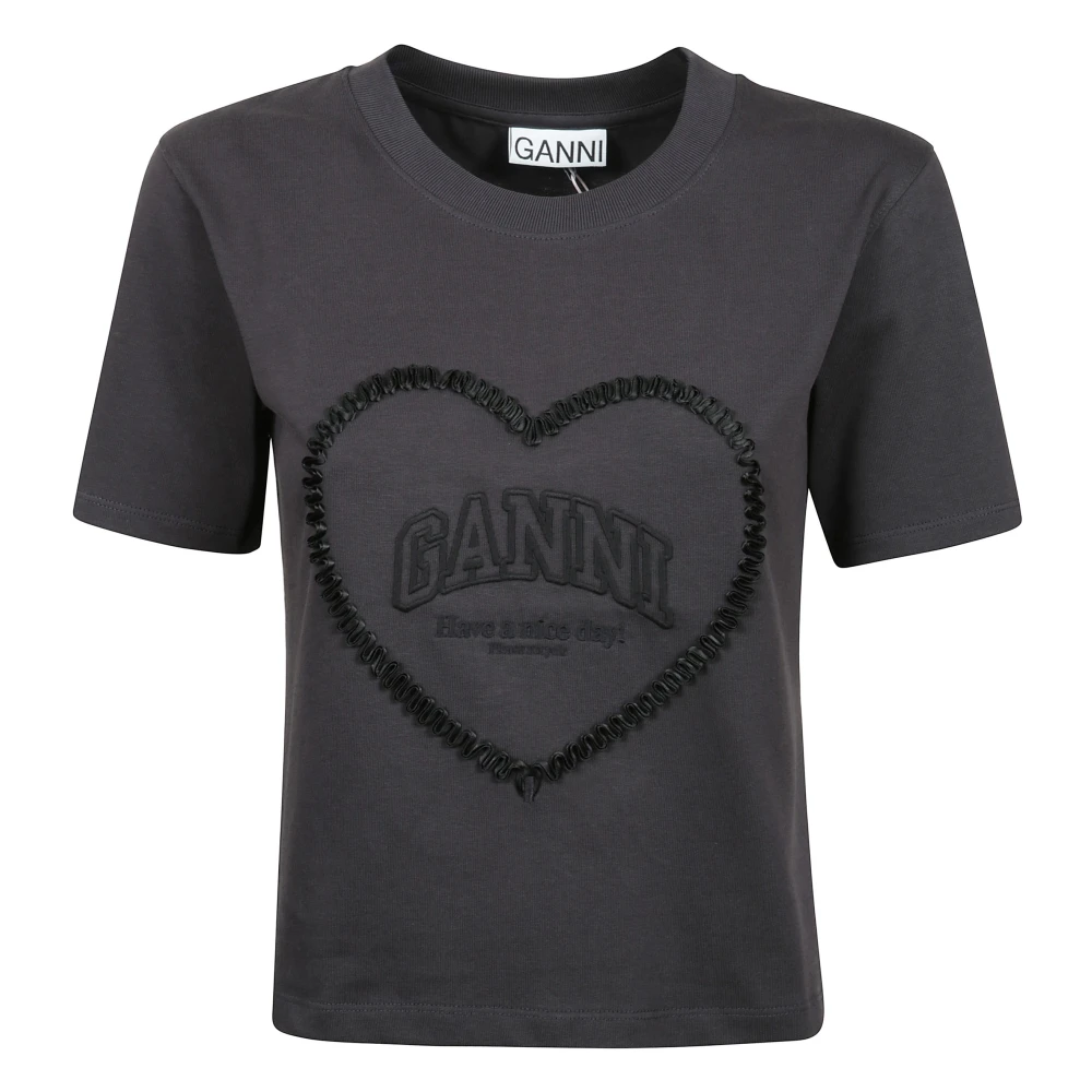 Ganni - Tops > T-Shirts - Black - Ganni - Modalova