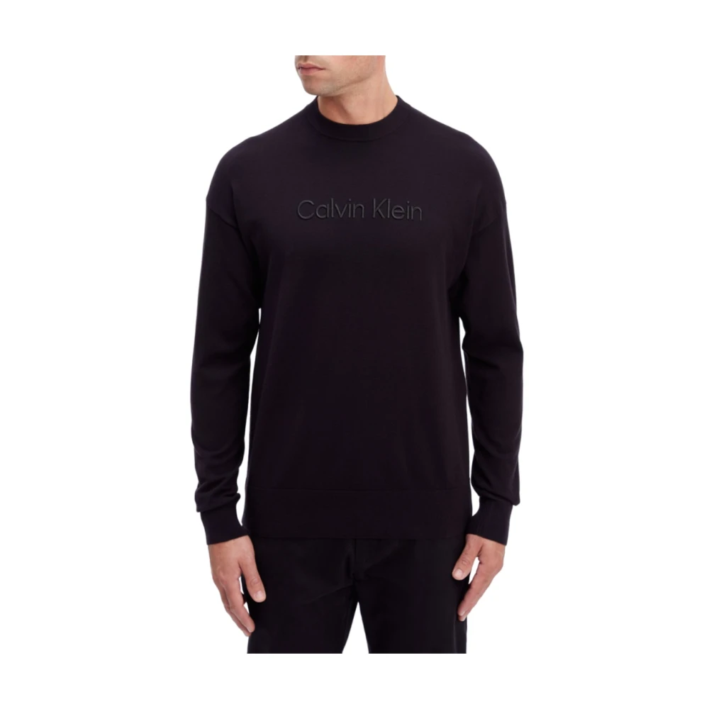 Calvin Klein Heren Crewneck Sweater met Logo Borduursel Black Heren