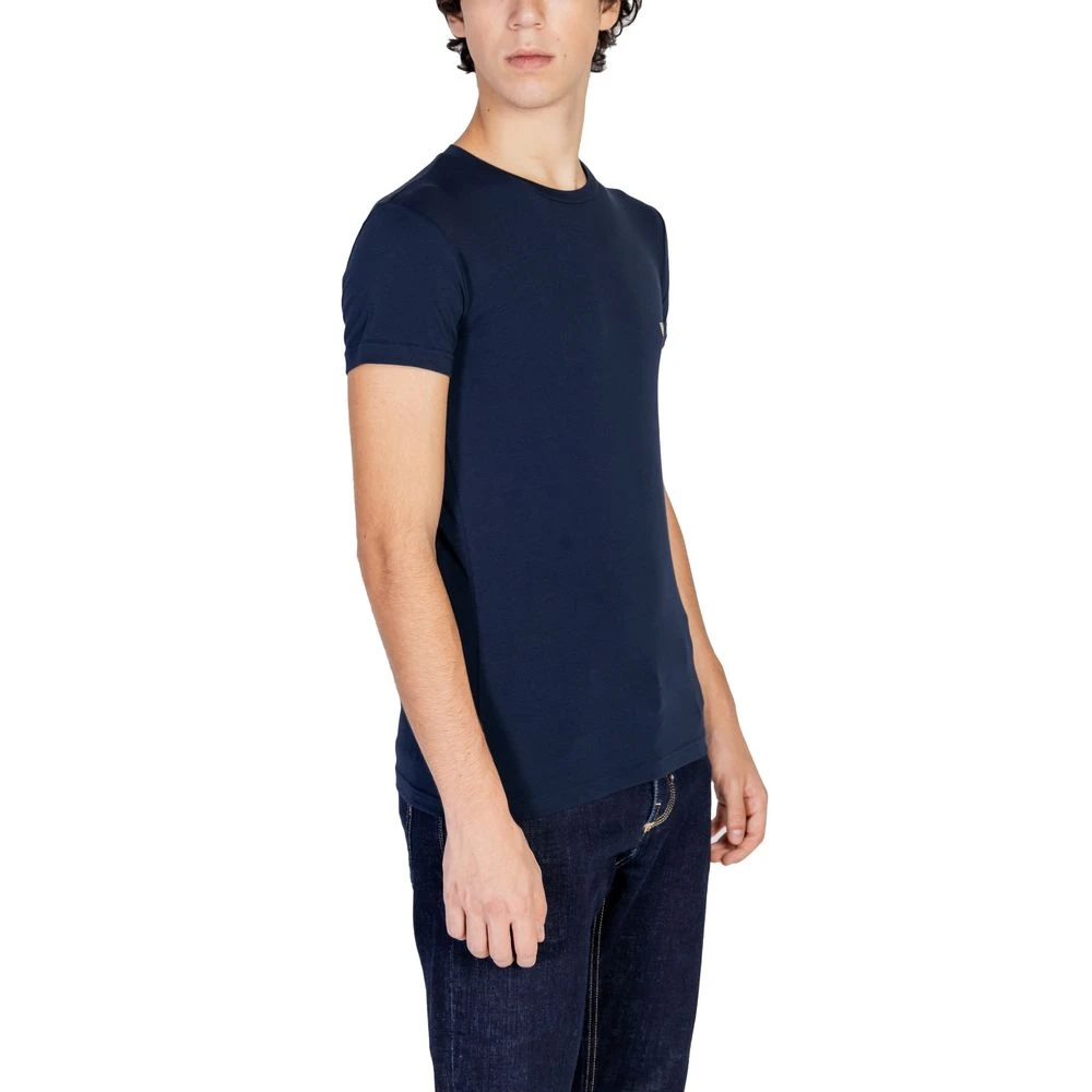 Emporio Armani Blauw Katoenen Heren T-Shirt Herfst Winter Blue Heren