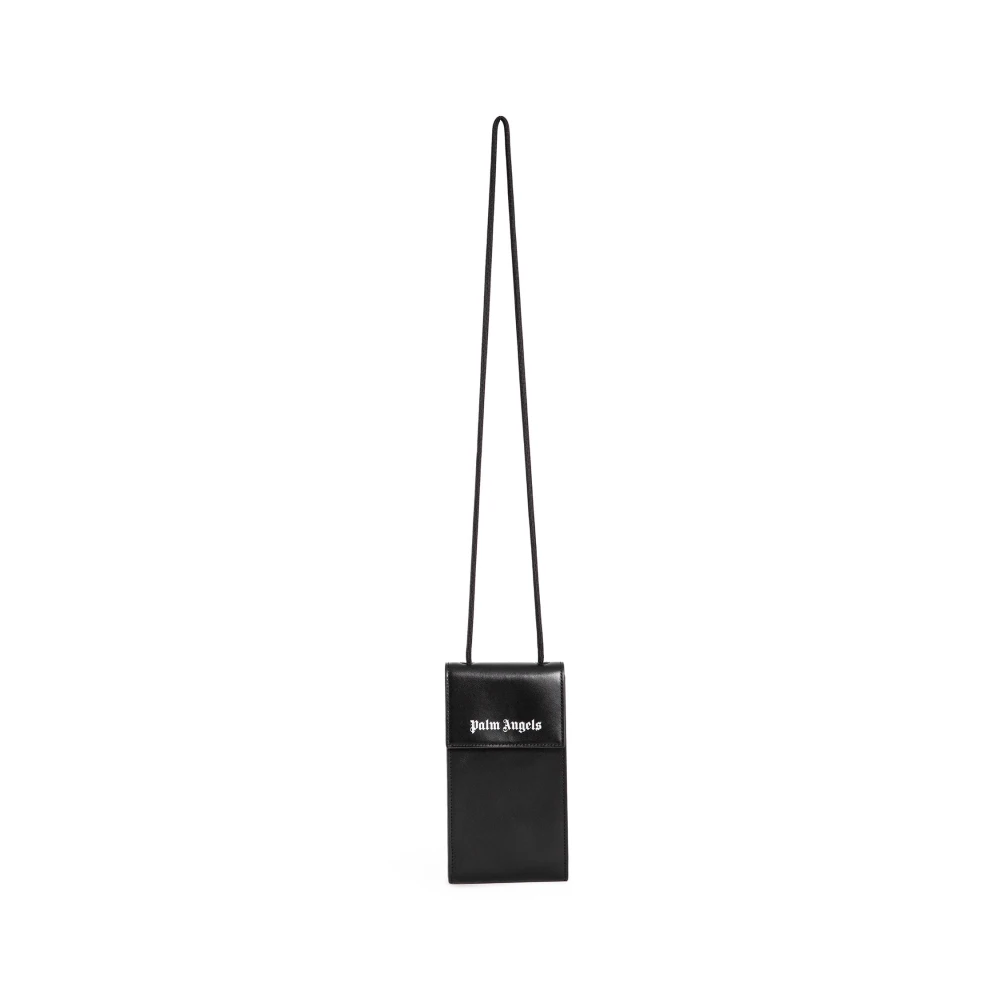 Palm Angels Logo Telefoon Tas Zwart Wit Black Heren