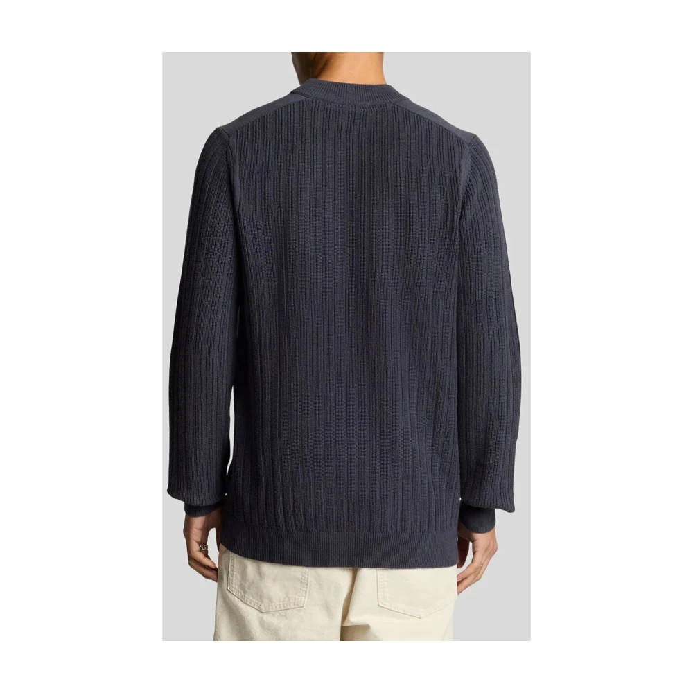 Lyle & Scott Blauwe Katoenen Gebreide Ronde Hals Blue Heren