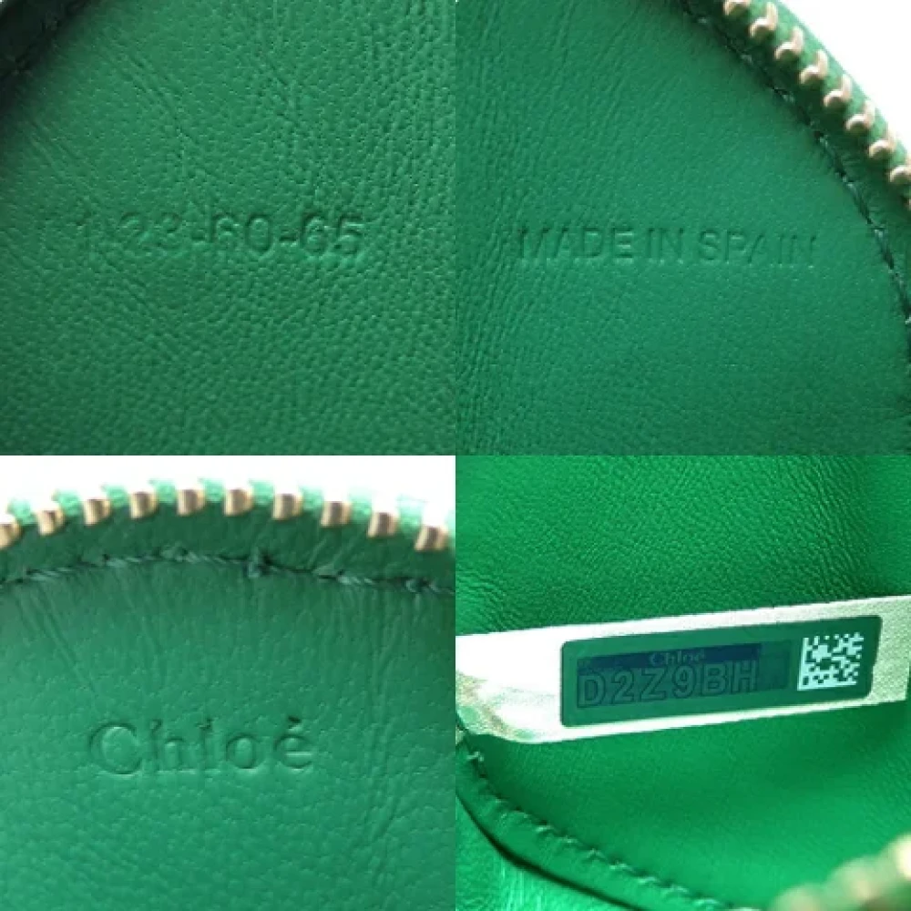 Chloé Pre-owned Leather wallets Green Dames