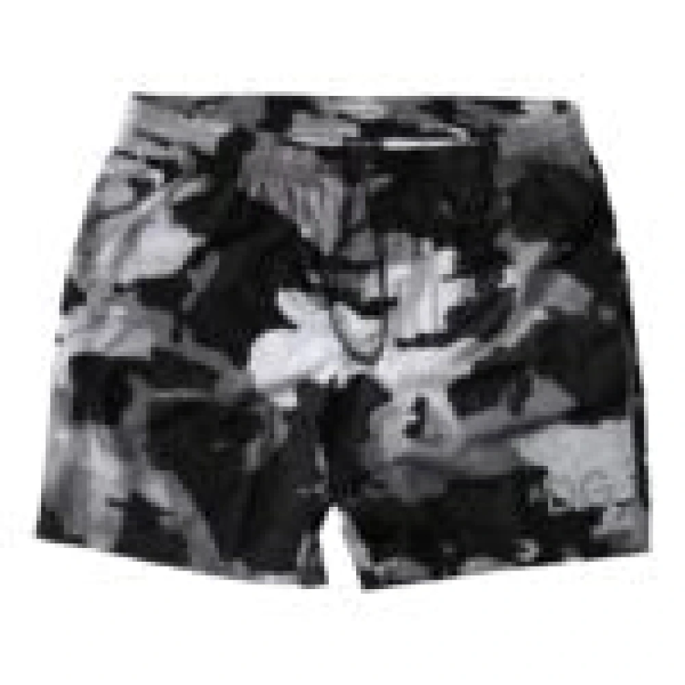 Dolce & Gabbana Camouflage Beachwear Shorts met Logo Black Heren