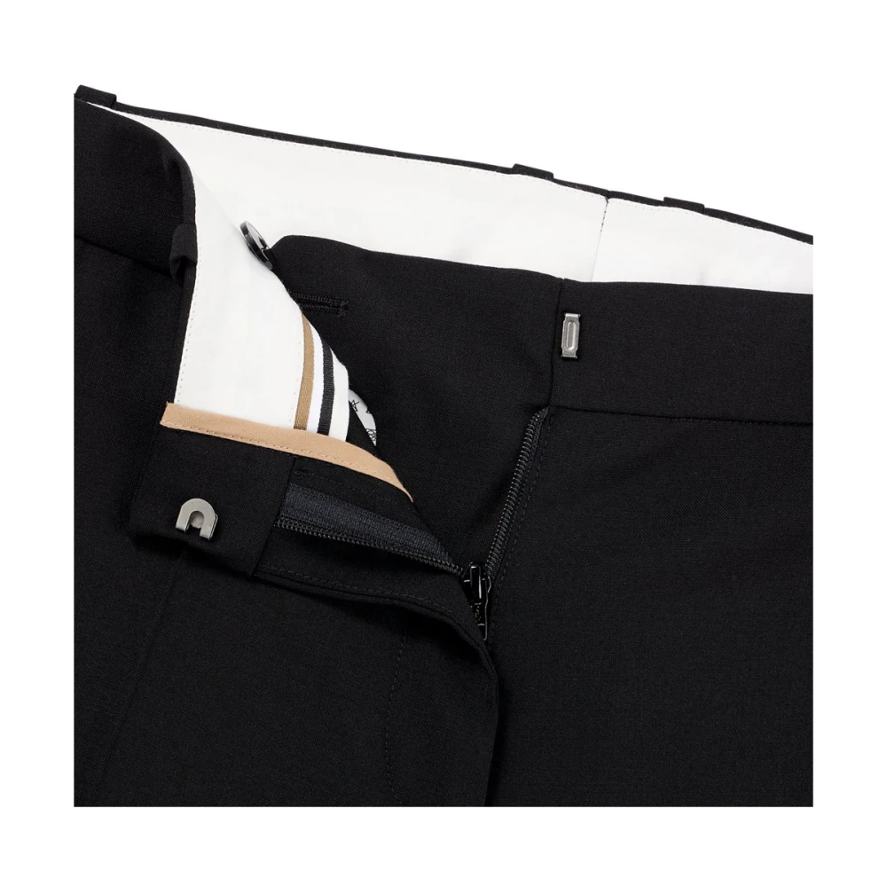 Hugo Boss Klieke Broek met Omgeslagen Zoom Black Dames