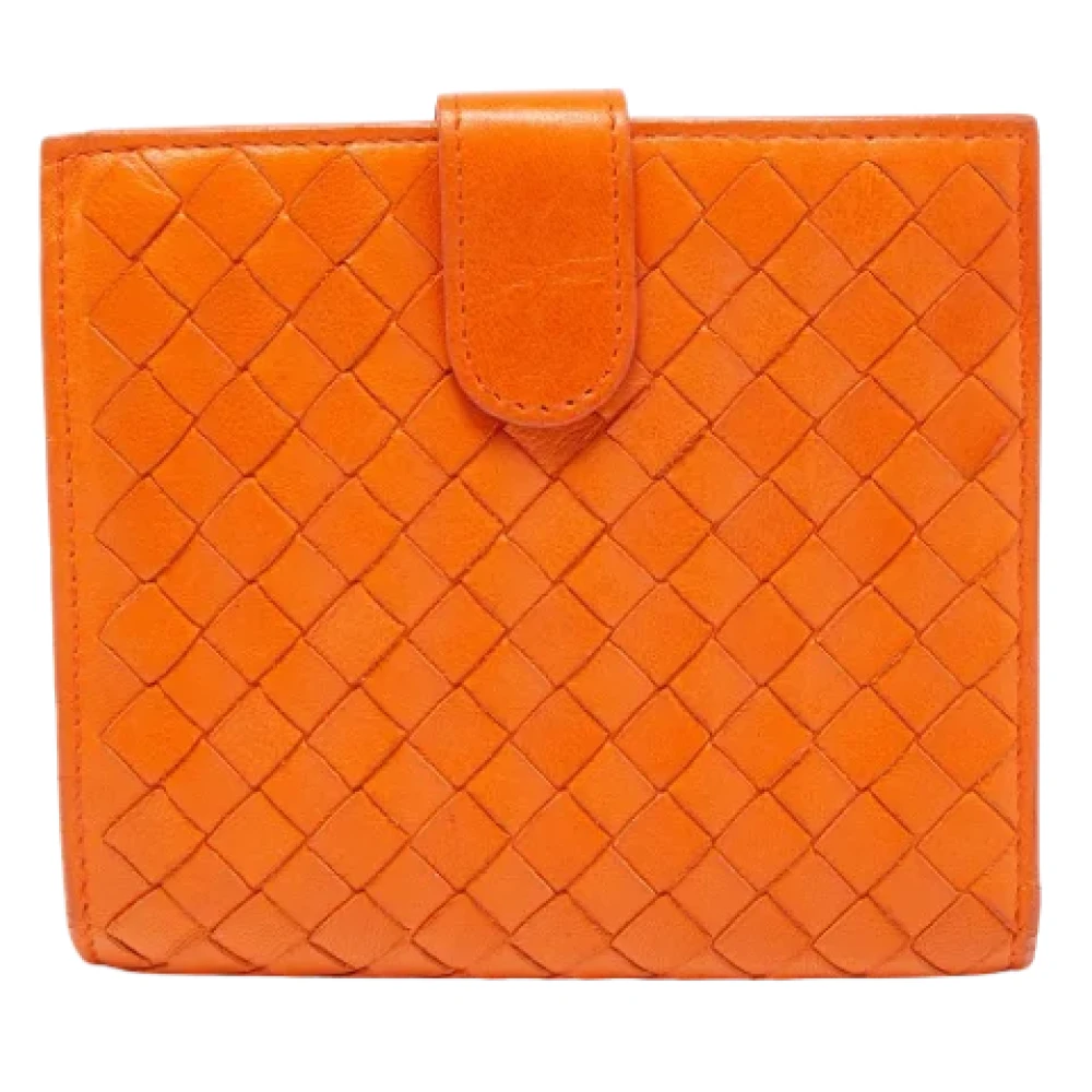 Bottega Veneta Vintage Pre-owned Leather wallets Orange Dames