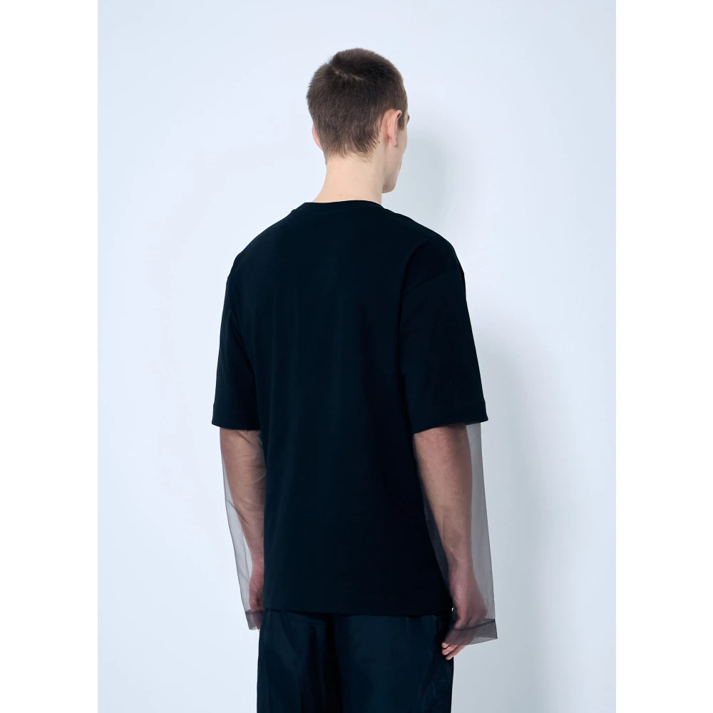 Dries Van Noten Katoenen Crewneck Top met Lange Mouwen Black Heren