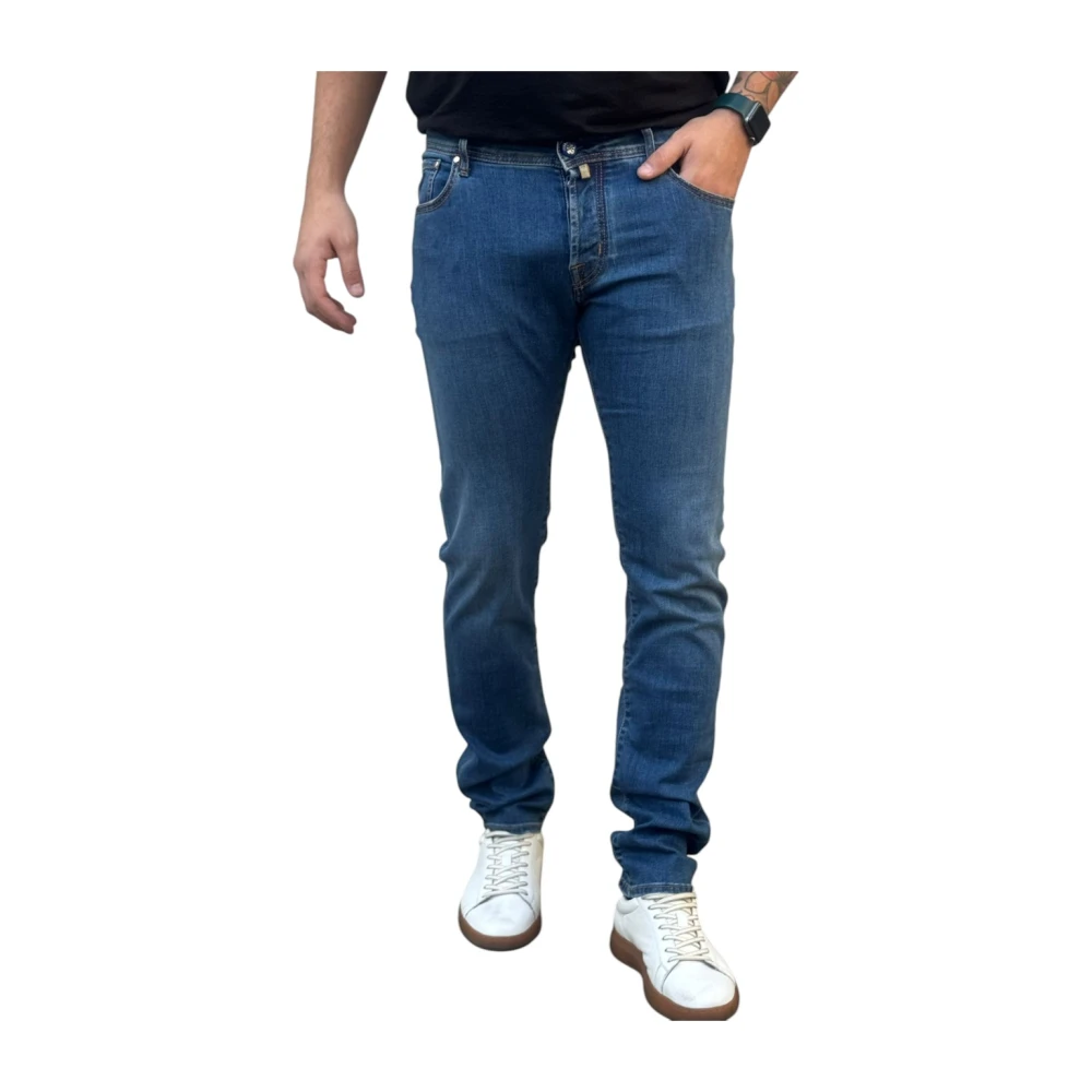 Jacob Cohën Katoenmix Slim Fit Jeans Blue Heren