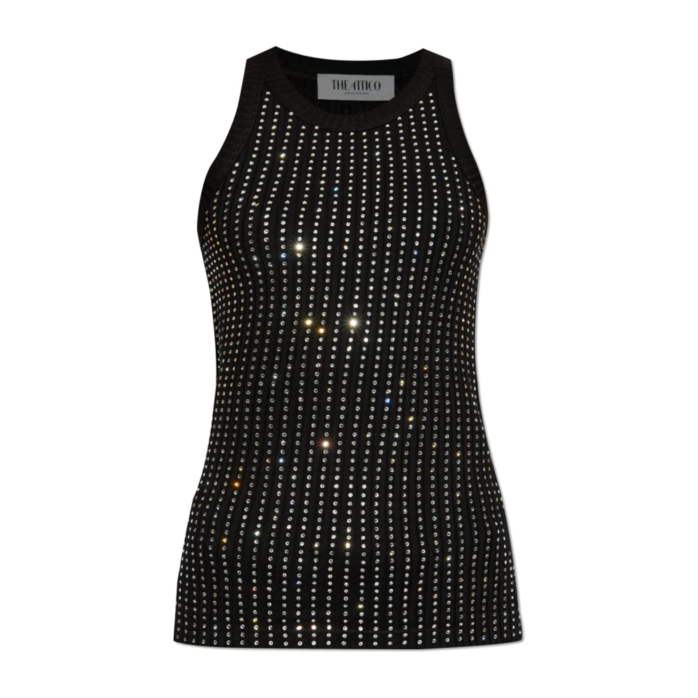 The Attico Top met decoratieve afwerking Black Dames