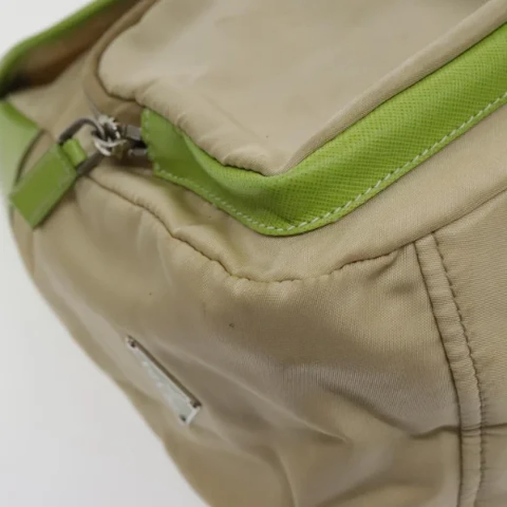 Prada Vintage Pre-owned Nylon prada-bags Beige Dames
