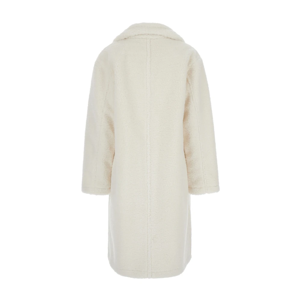 Michael Kors Oversized Teddy Shearling Coat in Wit White Dames