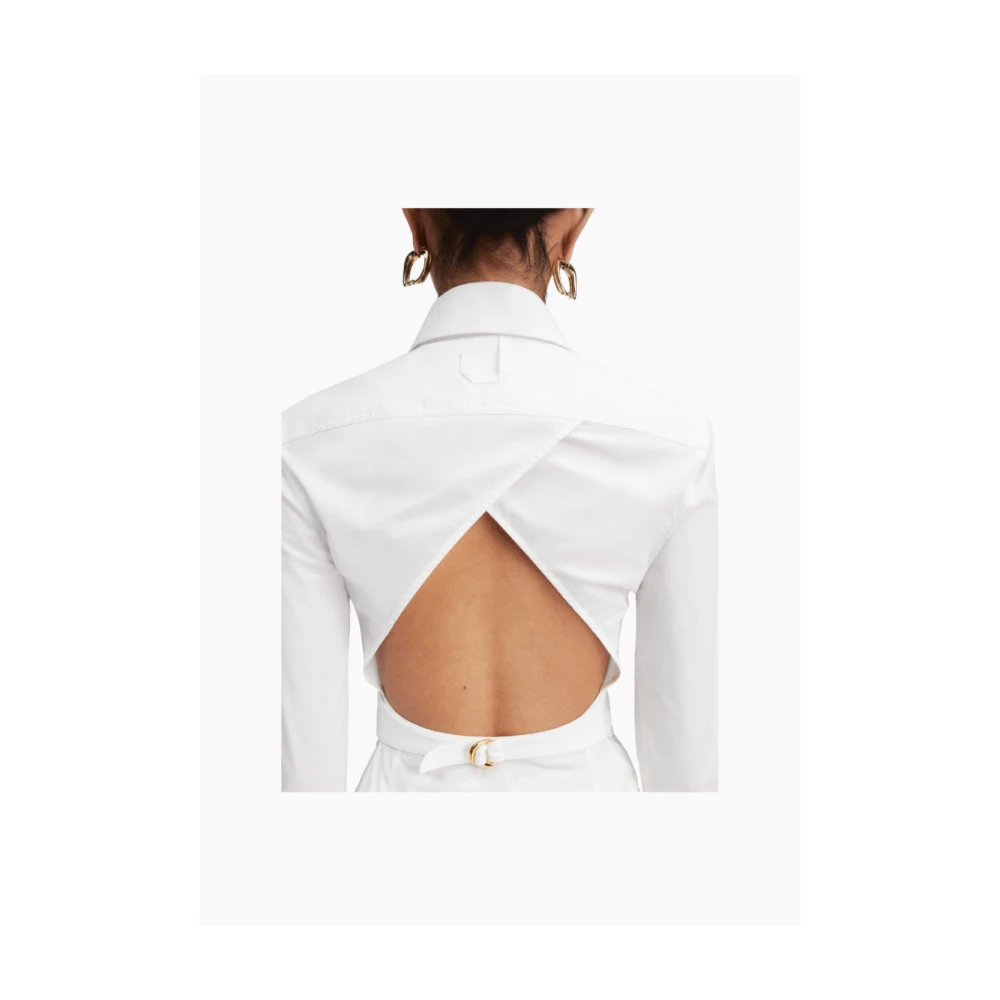 Jacquemus Rugloze Getailleerde Blouse White Dames