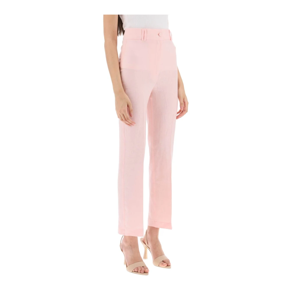 Hebe Studio Straight Trousers Pink Dames