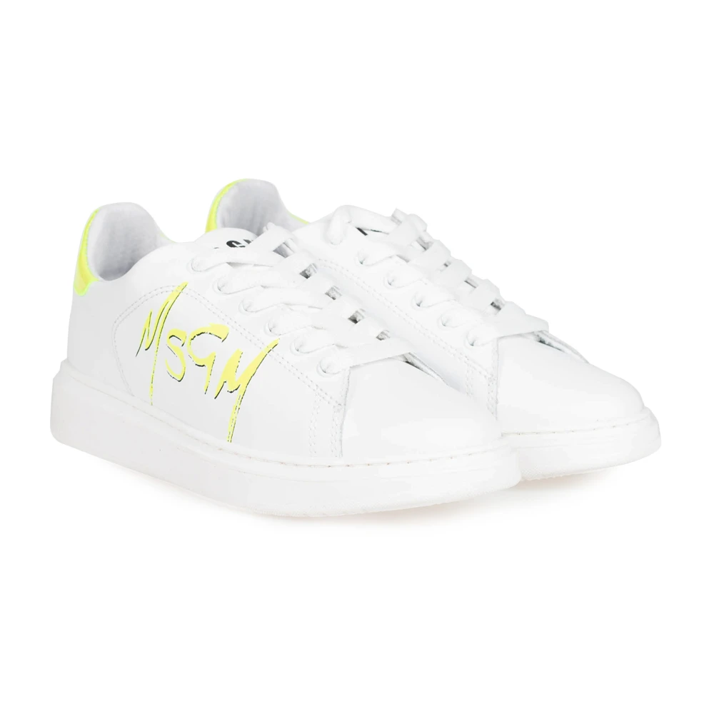 Msgm Hoogwaardige leren sneakers Dames Schoenen Wit