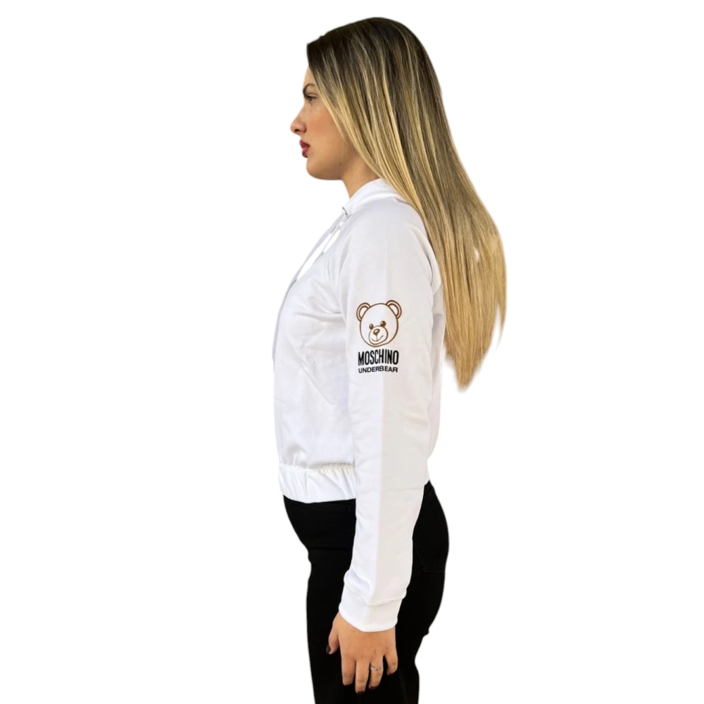 Moschino Stijlvolle Sweatshirt voor Modeliefhebbers White Dames