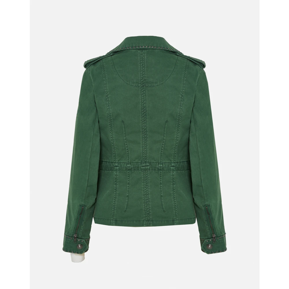 Zadig & Voltaire Groene Katoenen Jas met Studs Green Dames