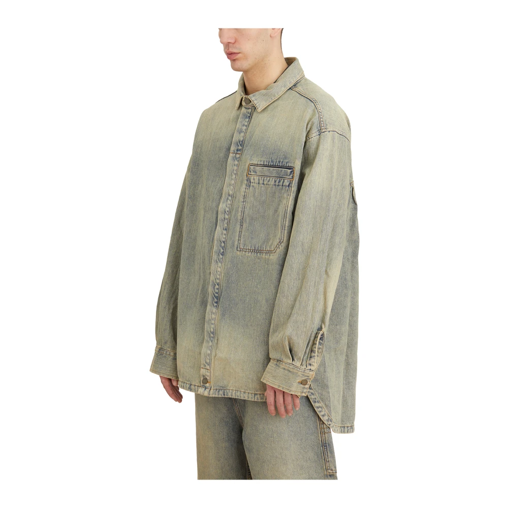 Entire Studios Denim Surface Wave Shirt Blue Heren
