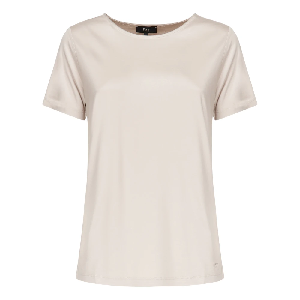 Fay - Tops > T-Shirts - Beige - Fay - Modalova
