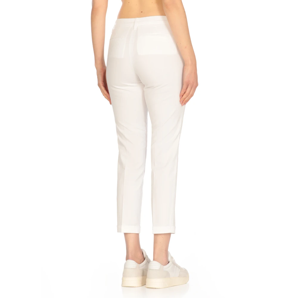 Fay Witte Katoenmix Broek met Zakken White Dames