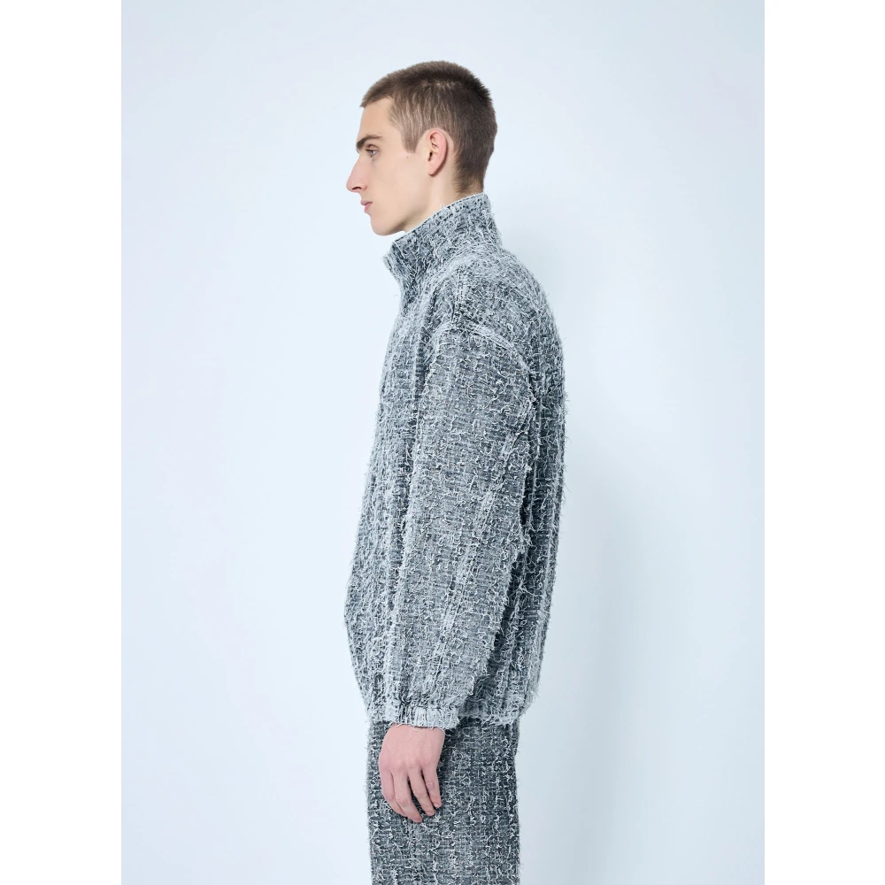 Diesel Bouclé Textuur Denim Jack Gray Heren