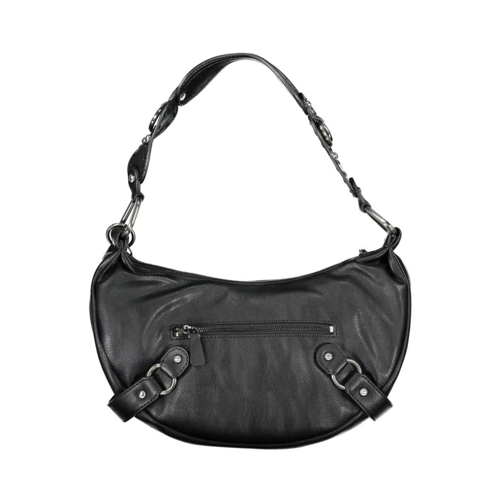Guess Zwarte polyethyleen schoudertas met rits Black Dames