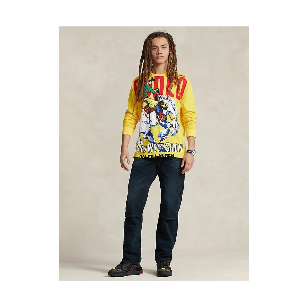 Ralph Lauren Heren Gele Cowboy Longsleeve T-shirt Multicolor Heren