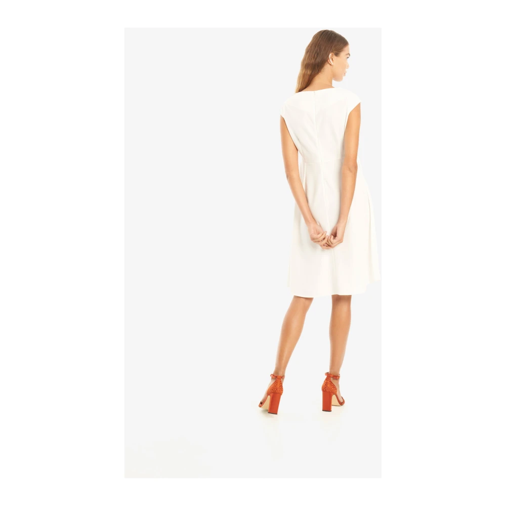 Vicario Cinque Elegante scuba crépe sheath jurk White Dames
