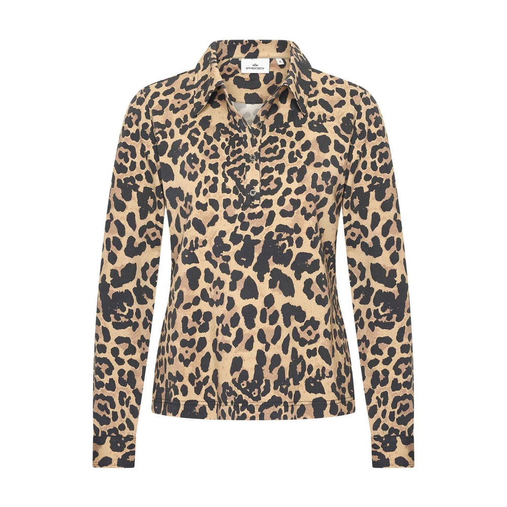 HV Polo Lange Mouw Polo Top Nimra Brown Dames